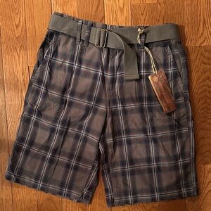 Urban Pipeline Men's Plaid Cargo Shorts - Brown and Gray